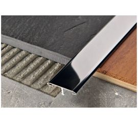 Профиль ЛУКА т-образный из нержавеющей стали 21.7 мм, 2.7 м, полированный УТ000040603 