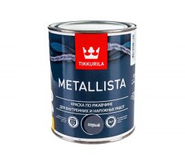 Краска TIKKURILA METALLISTA по ржавчине 3 в 1, глянцевая, серый 0,9л 700011714 