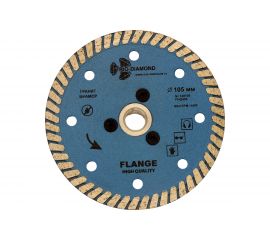 Диск алмазный отрезной Турбо с фланцем Grand hot press (105 мм; М14) TRIO-DIAMOND FHQ450 140105 