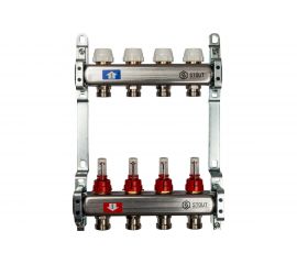 Коллектор из нержавеющей стали с расходомерами 4 вых. STOUT SMS 0917 000004 