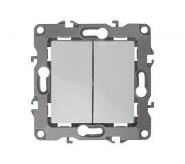 Двойной выключатель ЭРА 12-1104-01 10АХ-250В, IP20, белый Б0014645 