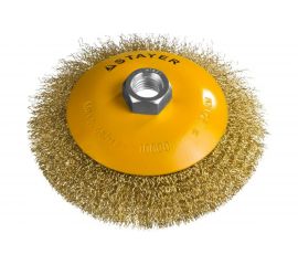 Щетка коническая PROFESSIONAL (125 мм; М14; витая стальная латунированная проволока 0.3 мм) для УШМ STAYER 35133-125 