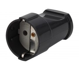 Кабельная розетка ЭРА Rx2-B Rx2 с/з прямая 16A черная Б0039683 