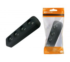 Розеточная колодка TDM 4 гнезда 2П б/з 10А 250В черная SQ1806-0111 