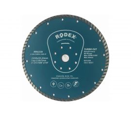 Диск алмазный отрезной Rodex турбо 230х2.8х22.2 мм Bull RRU230 