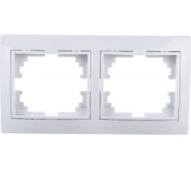 Горизонтальная рамка Intro 150201 на 2 поста , СУ, Plano, белый Б0027625 