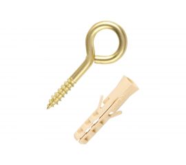 Петля-шуруп ЕВРОПАРТНЕР латунир. L10 х d2,7 x O5 мм 4шт. 13 4828 1 