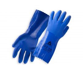 Защитные химические перчатки с покрытием из ПВХ Jeta Safety, синие, размер XXL/11, JP711 