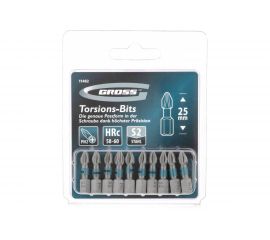 Набор бит торсионных (10 шт; PH2x25 мм) для ударных шуруповертов GROSS 11482 