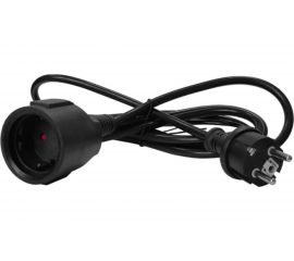 Удлинитель LANMASTER вилка Schuko прямая-розетка Schuko, 3х1.5, 220В, 16А, черный, 3 м LAN-PPS/SH-3.0-BK 