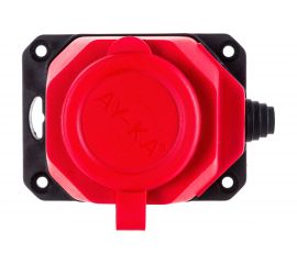 Колодка ОУ AY-KA 1-ая каучук с/з 16A IP44 красная 5510001 