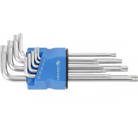 Набор Г-образных ключей HOEGERT TECHNIK длинные, TORX S2, 9 шт HT1W830 