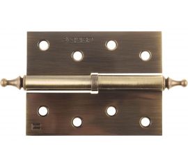 Дверная разъемная петля Зубр Эксперт 1 подшипник цвет старая латунь AB правая с крепежом 100x75x2.5 мм 2 шт. 37605-100-5R 