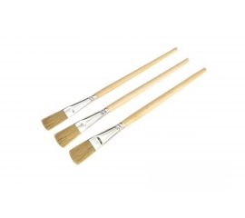 Кисти для эмали MAKO 3 штуки в наборе, светлая натуральная щетина, круглая ручка 130003SB 