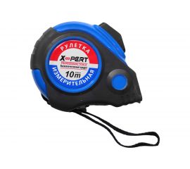 Рулетка Профессионал X-PERT 10м прорезиненная, противоударная 25мм АВТОСТОП 46587 