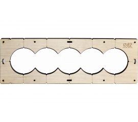 Шаблон для сверления подрозетников на 5 отверстий диаметром 82 мм, толщина фанеры 8 мм РОТОР 5shablon82 
