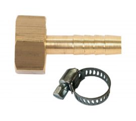 Наконечник латунный с подвижной гайкой внутренняя резьба 1/2 х елочка 8 мм + хомут Профитт 4823402 