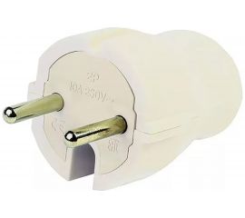 Вилка Smartbuy прямая, без заземления, белая, 10А, 250В SBE-10-P04-w 