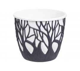 Кашпо bmc КШ 9206 Форест антрацит/белый, 19х19 см, 3 л, 4 шт. 063925 