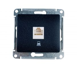 Компьютерная розетка Schneider Electric GLOSSA RJ45 категория 5E АНТРАЦИТ GSL000781K 