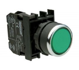 Нажимная кнопка Emas круглая зелёная, 2НО, серия B, 250В AC, 4А, 10шт. B101DY 