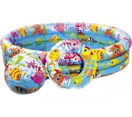 Бассейн надувной детский Intex Рыбки, с мячом и кругом 59469 