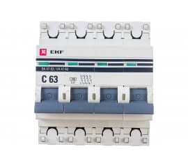 Автоматический выключатель EKF PROxima ВА 47-63, 4P, 63А, 4,5kA, SQ mcb4763-4-63C-pro 