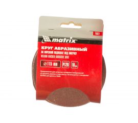 Круг абразивный на ворсовой подложке под липучку (10 шт; 115 мм; P120) MATRIX 73827 