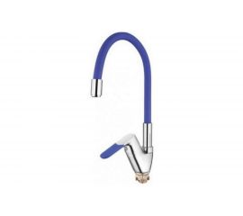Смеситель для кухни LEDEME L4153-6 гибкий шланг, боковой, синий 65818 