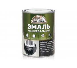 Эмаль универсальная алкидная полуматовая ЭКСПЕРТ черная 0,8 кг 30488 