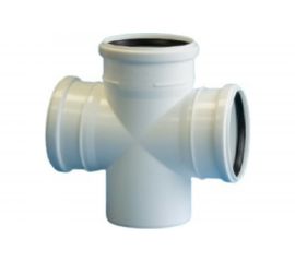 Крестовина одноплоскостная для бесшумной канализации ПОЛИТЭК из ПП диаметр 110х110х110/87,5 градусов 130001187 