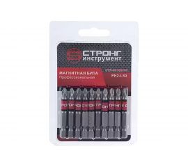 Набор магнитных бит 10 шт, 1/4, РН2, 50 мм Strong СTП-93100050 