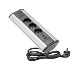 Угловой блок розеток Inrior на 3 EURO розетки 2 USB-A ODEN-32-80 