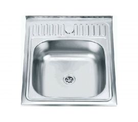 Мойка LEDEME нержавеющая сталь, накладная, 500x600x140 мм, 0,4 мм, выпуск малый, МАТОВАЯ без сифона L75060 869450 