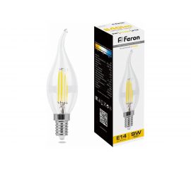 Светодиодная лампа FERON 9W 230V E14 2700K прозрачная, LB-74 25960 