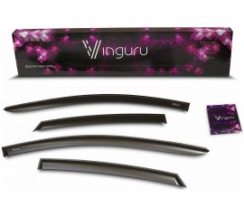 Дефлекторы окон Vinguru Kia Rio 2012-2017 сед. накладные, скотч, к-т 4 шт. материал ПК AFV24312 