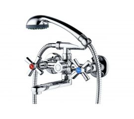 Смеситель для ванны и душа G-lauf с поворотным изливом и душевой лейкой, хром QMT3-A722 