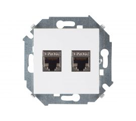 Компьютерная двойная розетка Simon RJ45 кат.6а АМР, FTP, белый 1591564-030 