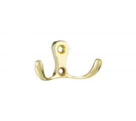 Мебельный крючок KERRON двухрожковый, латунь LT 0010 OT 