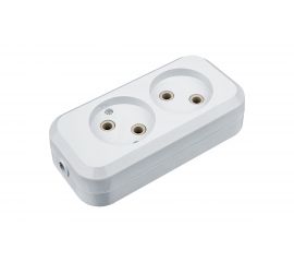 Колодка Navigator NCA-BL01-02-X-WH, 2 гнезда, без заземления, АБС-пластик 61583 