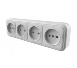 Розетка duwi о/п б/з 4-местная серия Palazzo, слоновая кость 26414 9 