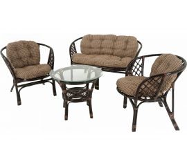 Комплект для отдыха Vinotti Багамы 01/16 NEW Темный коньяк подушки клетка 