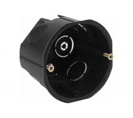 Установочная коробка ЭРА КУТ 68х45мм для твердых стен саморез. черная IP20 Б0037431 