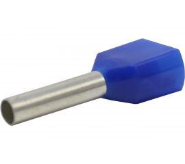 Штыревой втулочный изолированный наконечник KLR KTE 2x2.5-12 2x2,5мм2, L=12ми, синий 225012 