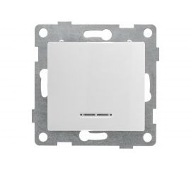 Выключатель GUSI ELECTRIC Bravo 1 клавиша, индикатор, СУ, 10А, 250В, белый С10В18-001 