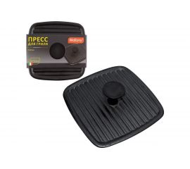 Чугунный пресс для гриля с бакелитовой ручкой Mallony PRESSA квадратная форма, 21х21 см 985058 