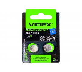Щелочная/алкалиновая батарейка VIDEX AG12/386/LR43 2 штуки на блистере VID-AG12-2BC 