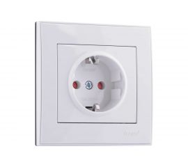 Розетка LEZARD RAIN с защитой от детей керамика белый 703-0202-124 