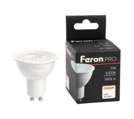 Светодиодная лампа FERON PRO LB-1607 GU10 7W 6400K, 38178 