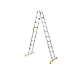 Алюминиевая профессиональная двухсекционная шарнирная лестница Алюмет Серия Т2 Т 210 